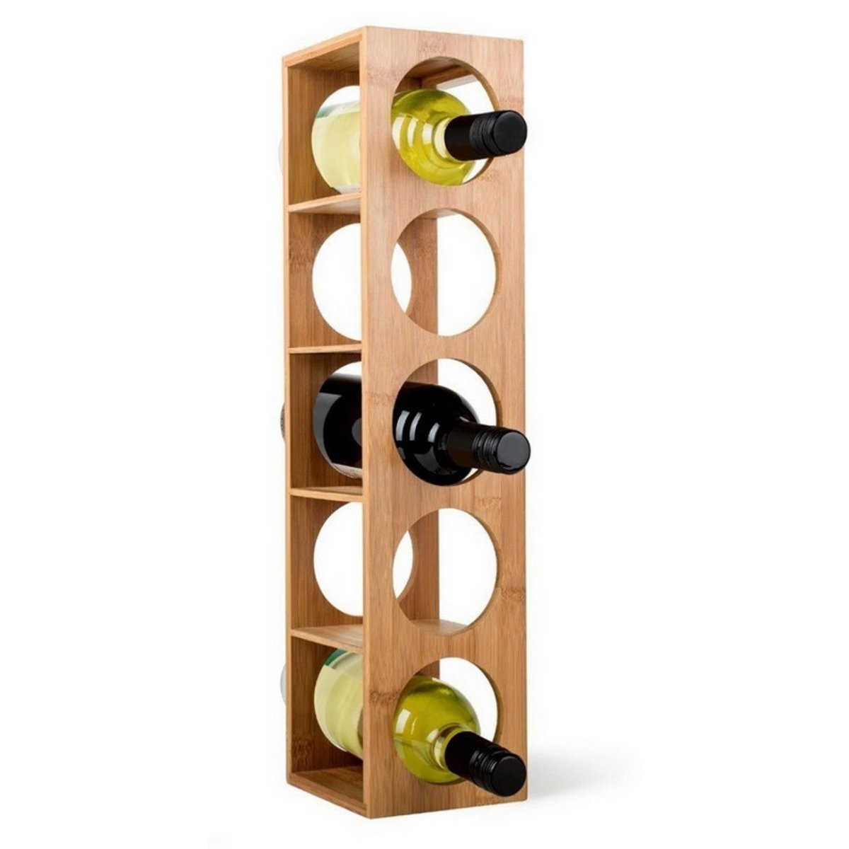 Casier à vin empilable bois 5 bouteilles bois clair, ZELLER PRESENT