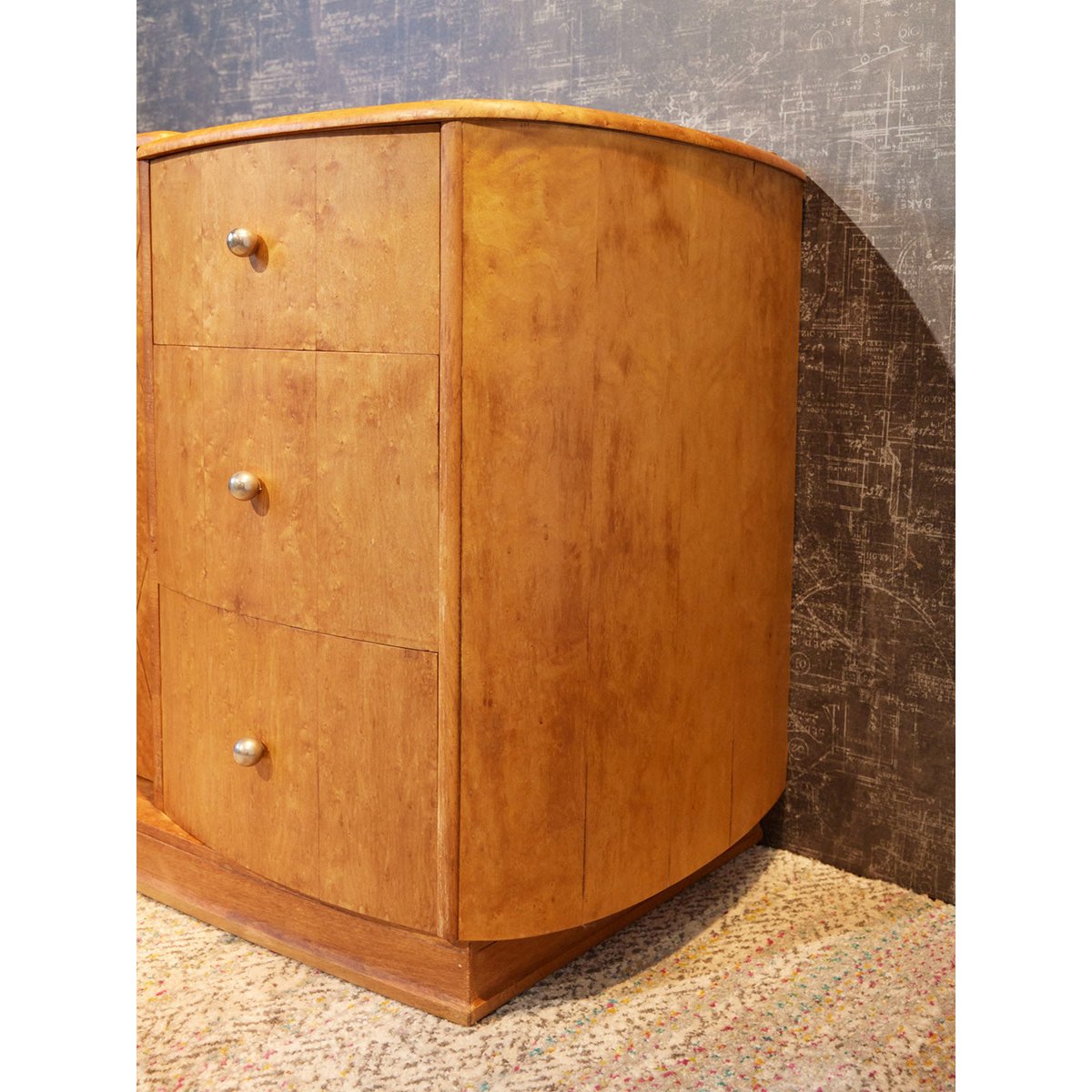 Coiffeuse Art déco en citronnier Louise N°344 - Bon état bois clair, DEBONGOUT