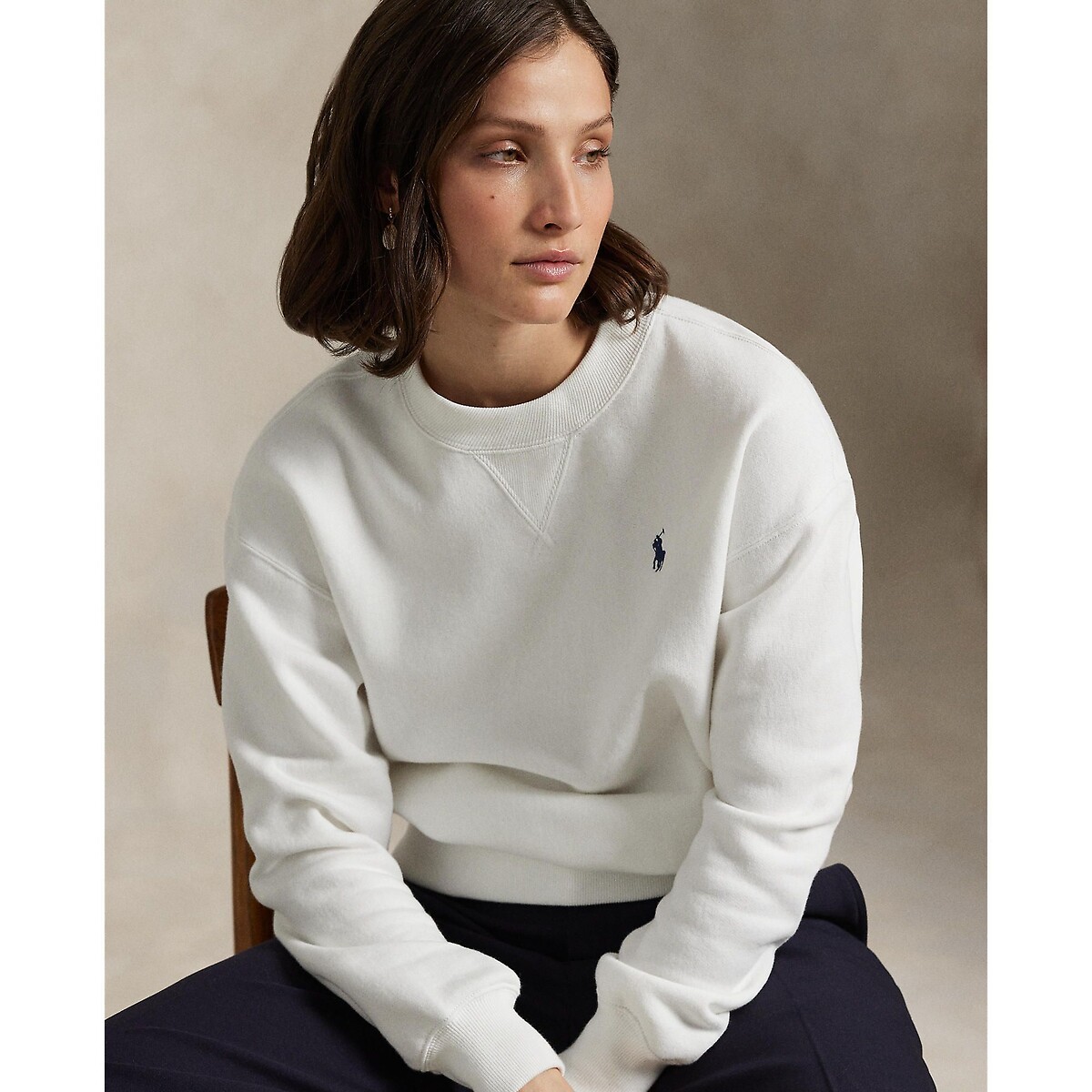Sweat col rond manches longues blanc, POLO RALPH LAUREN