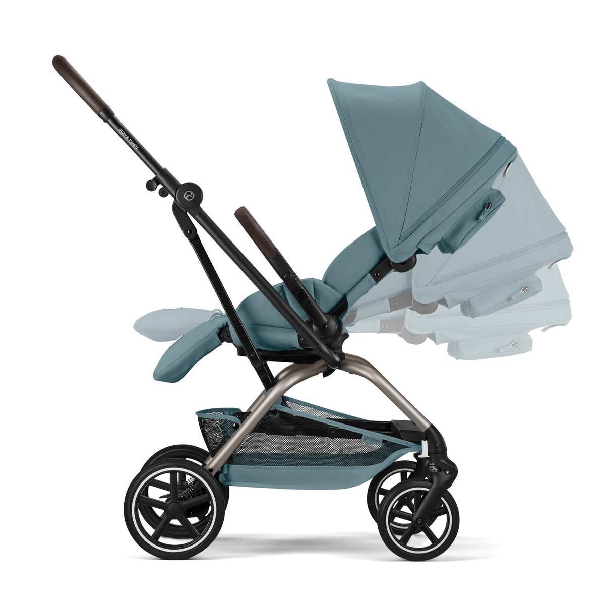 Pack poussette duo Eezy S Twist+ 2 + siège auto Cloud T i-Size bleu stormy blue, CYBEX