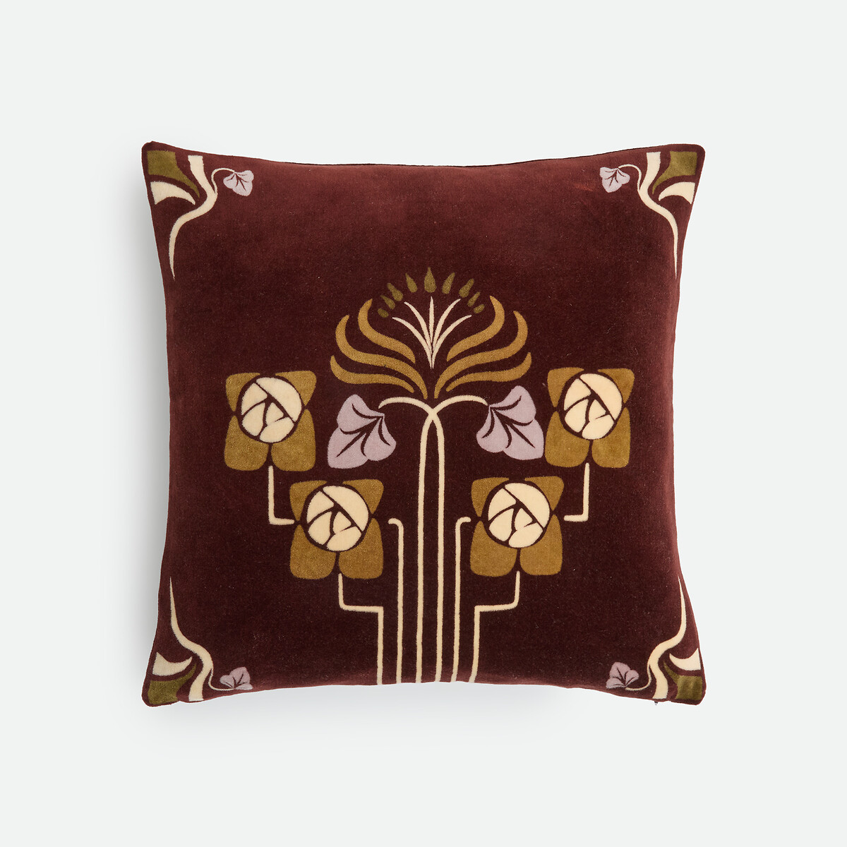 Funda de cojín de 45 x 45 cm, de terciopelo, MADELY burdeos, LA REDOUTE INTERIEURS