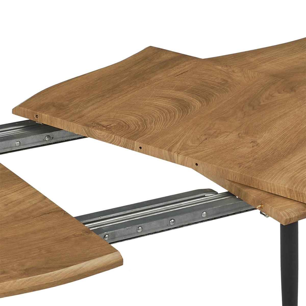 Table à manger extensible forme organique 4 à 6 places ABBOTT marron, THE HOME DECO FACTORY
