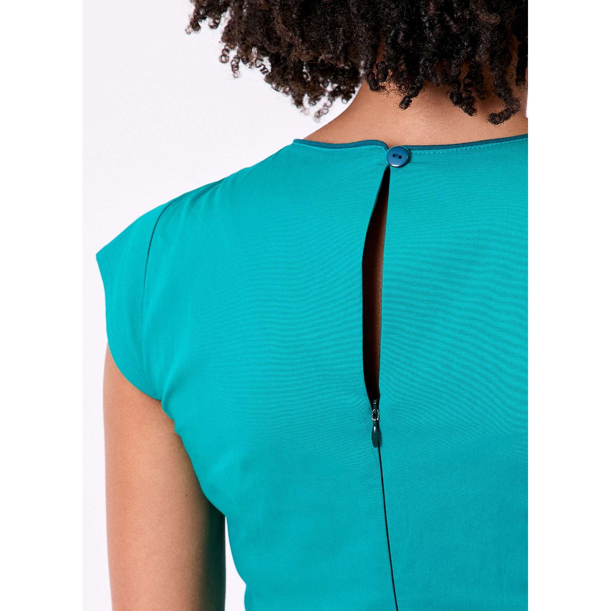 Robe cintrée coton stretch MARIANA turquoise green, PRINCESSE NOMADE