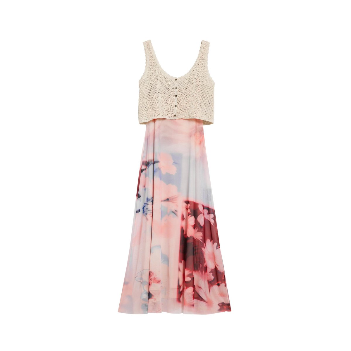Robe combinée crochet rouge, DESIGUAL