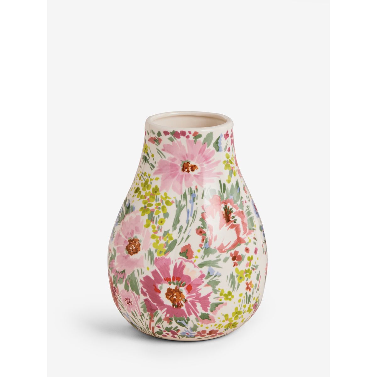 Vase en céramique imprimé floral multicolore lisse, NEXT