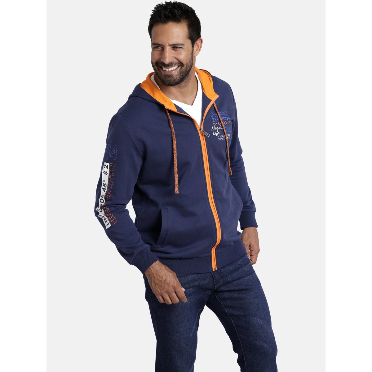 Veste en molleton RODERICH bleu foncé, JAN VANDERSTORM