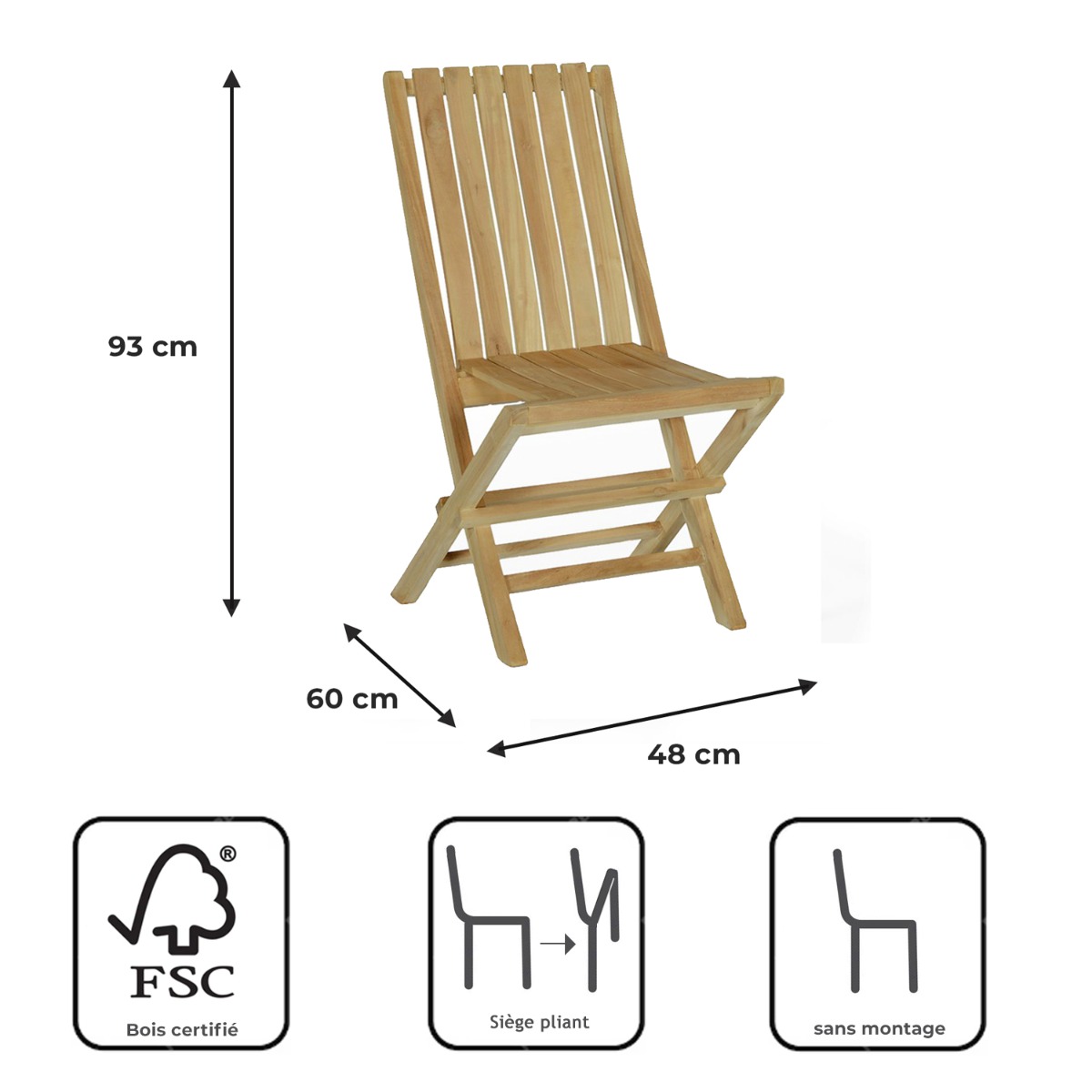 Salon de jardin en teck massif Malaga, 12 places naturel, TECK ATTITUDE