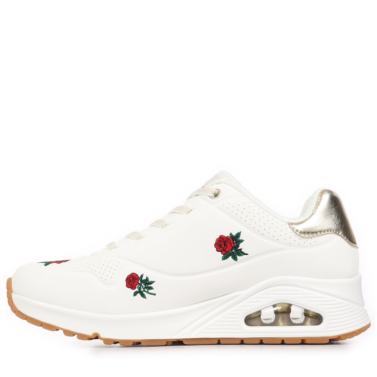 Baskets UNO CHAMPAGNE & ROSES white red gold, SKECHERS