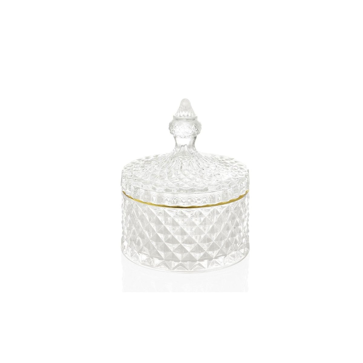 Boîte Rangement Salle de Bain Verre et Or transparent, WADIGA