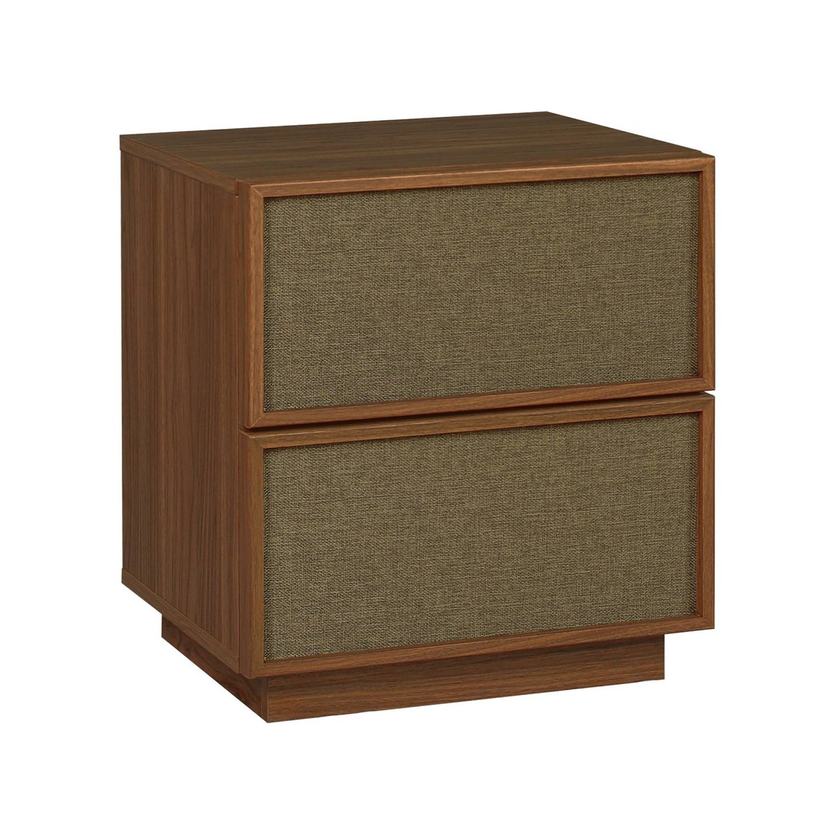 Table de chevet décor bois et tissu 2 tiroirs (lot de 2) KUBA naturel, SWEEEK