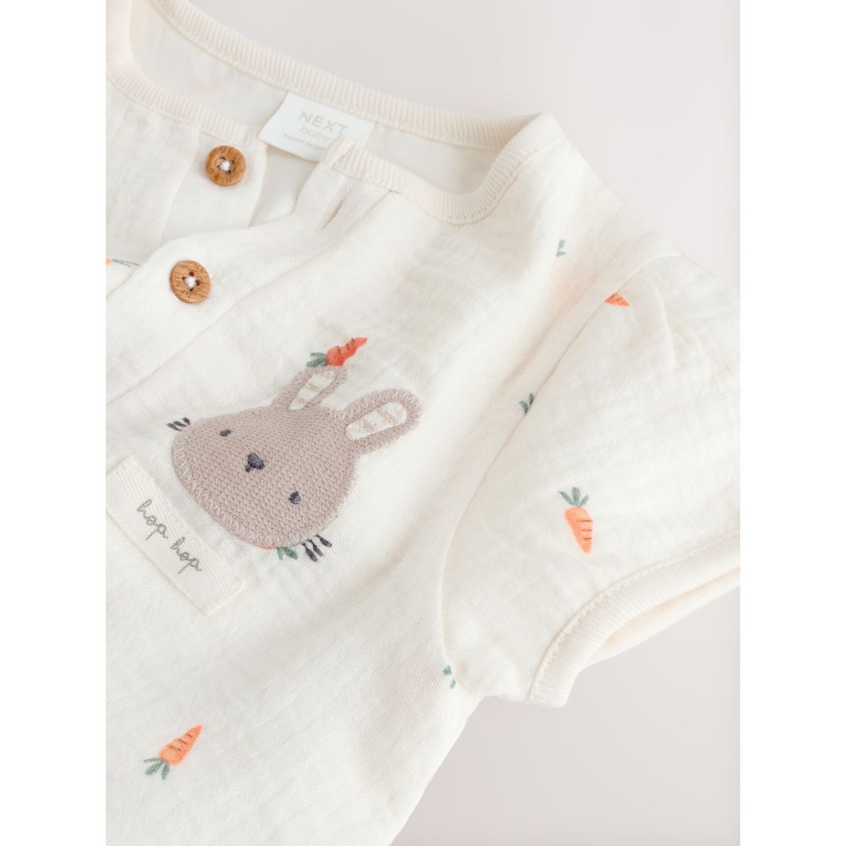 Barboteuse bébé tissée lapin blanc, NEXT