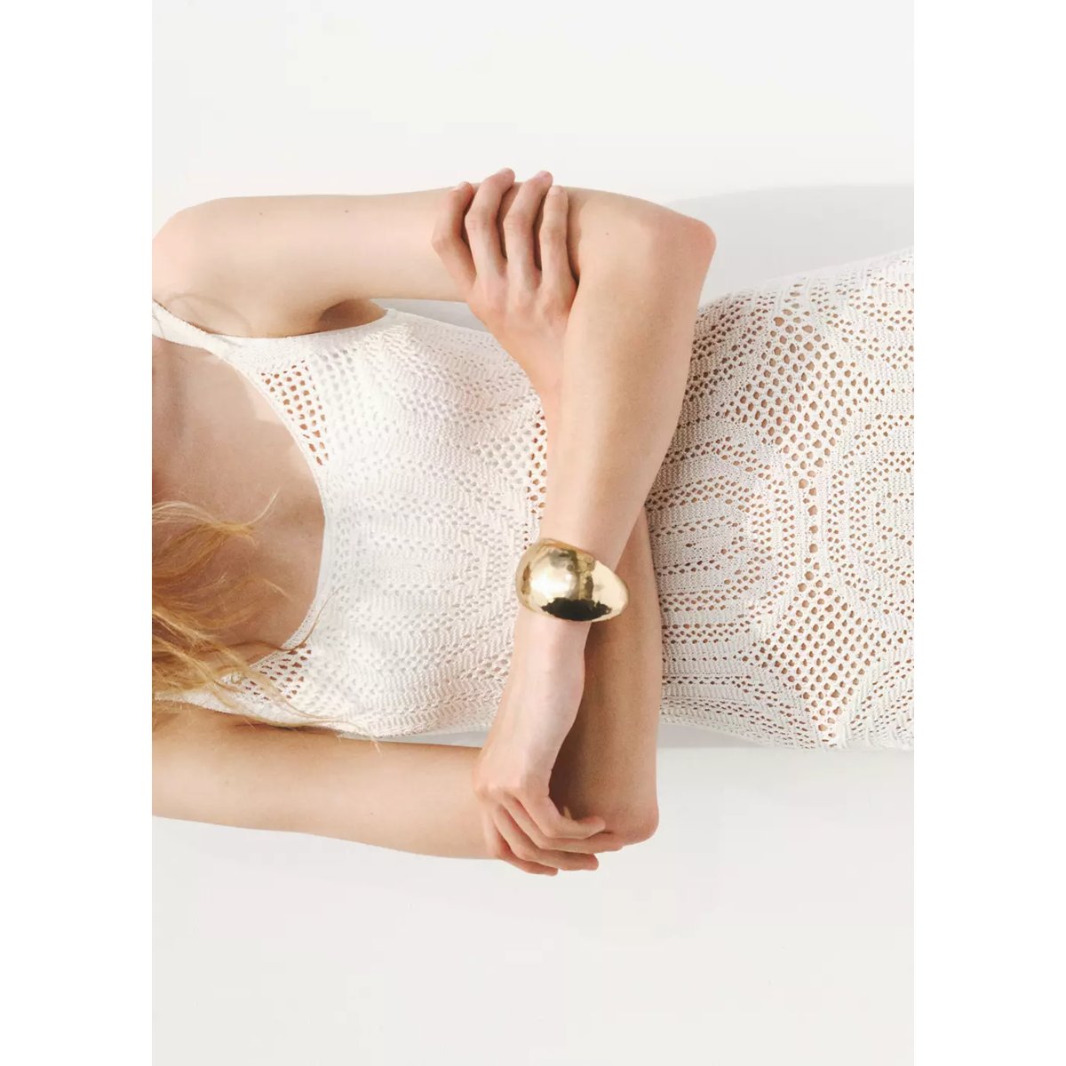 Bracelet métallique volume or, MANGO