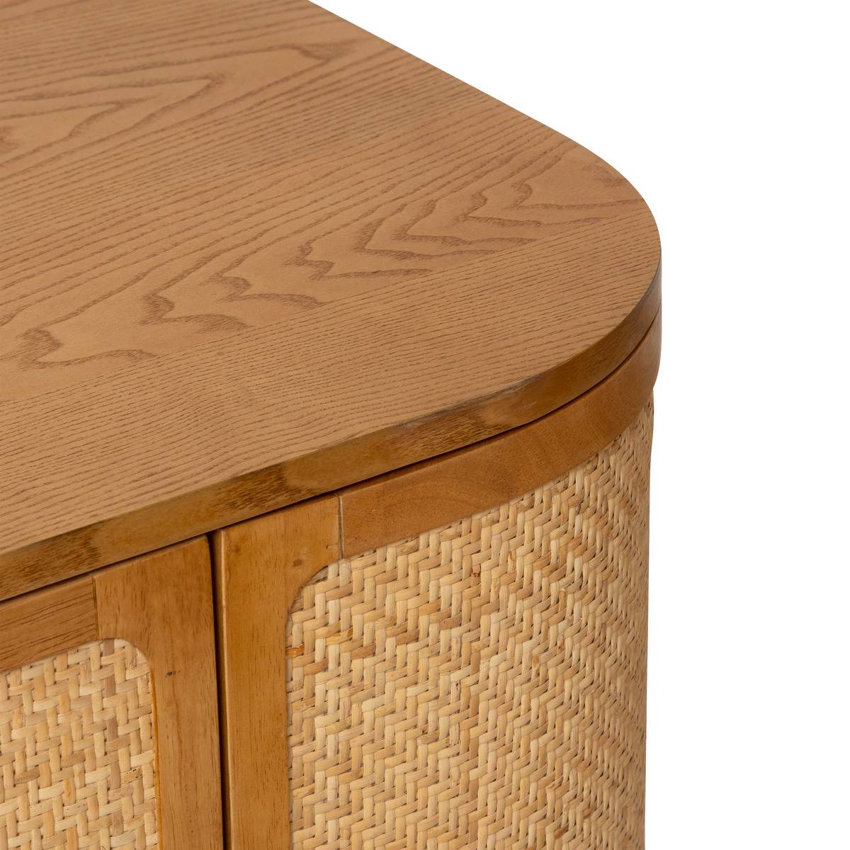 Buffet 4 portes cannage en rotin KISCO miel, ATMOSPHERA