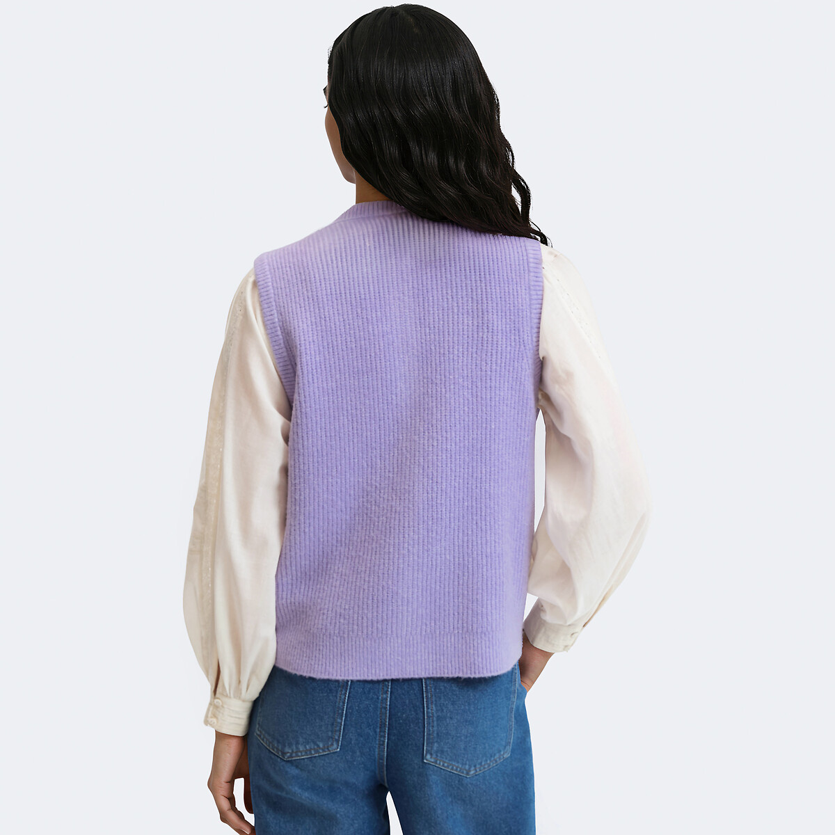 Chaleco de punto delgado lila, LA REDOUTE COLLECTIONS
