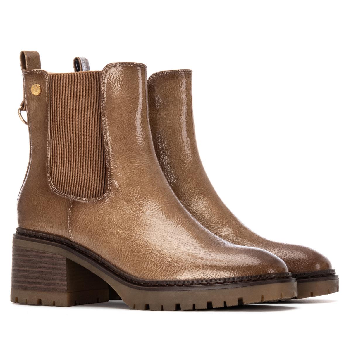 Bottine Chelsea Talon Décontractée Fermeture éclair beige, XTI