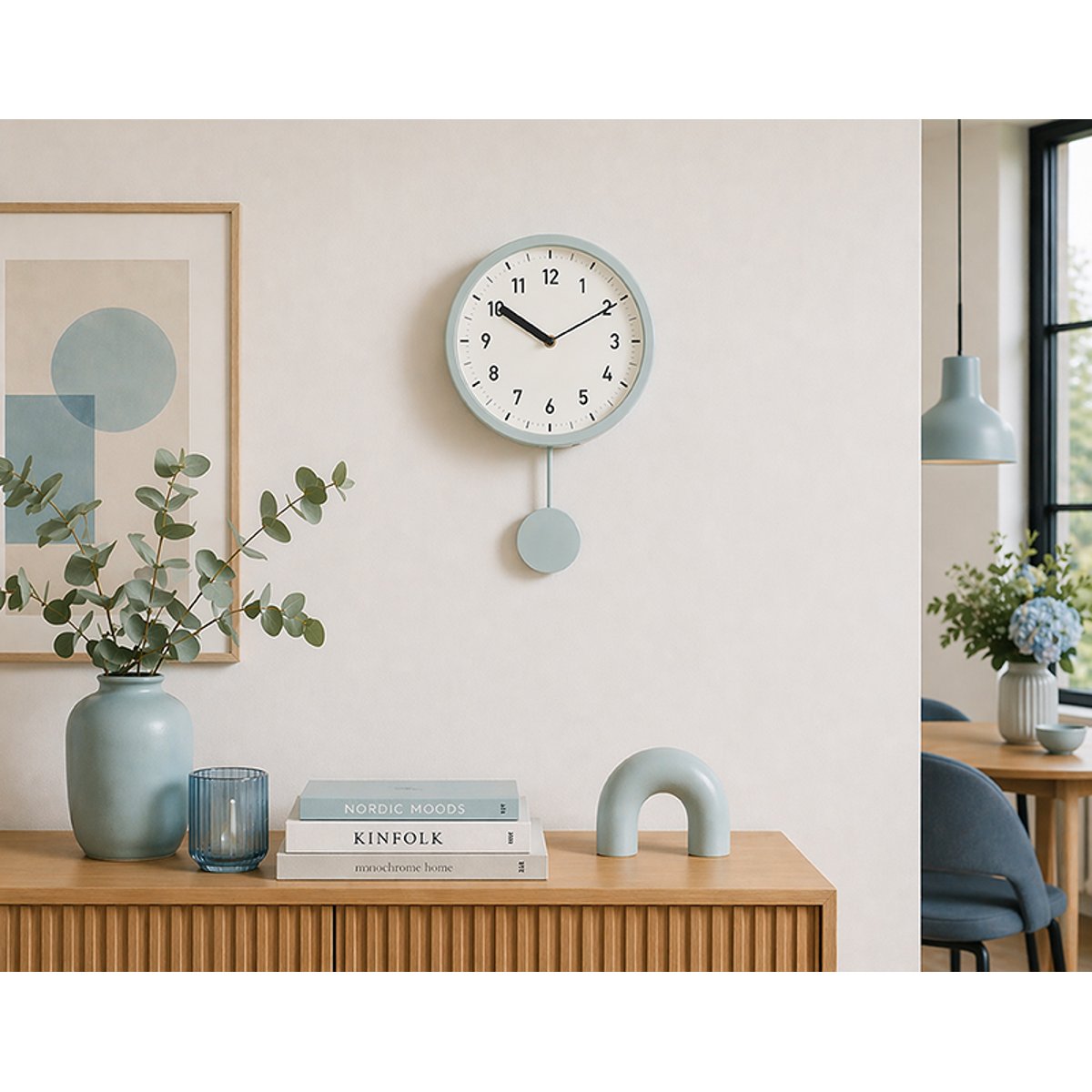 Horloge pendule 25x37cm blanc, EMDE