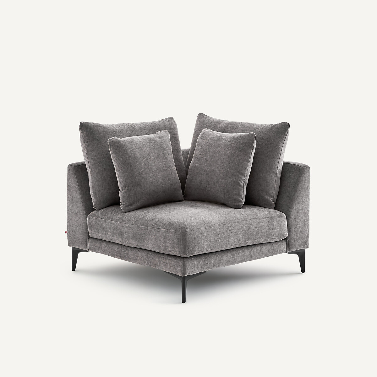 Canapé d'angle en polyester coton, MODERNISTE gris stone, EMMANUEL GALLINA X AM.PM