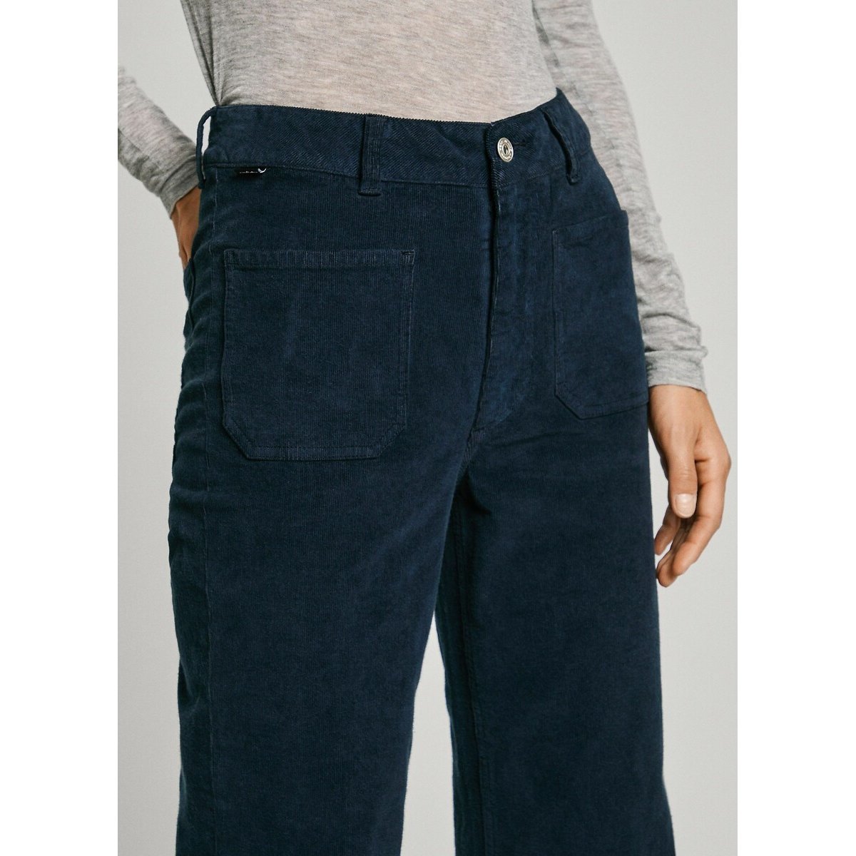 Pantalon évasé en velours CELIA bleu marine, PEPE JEANS