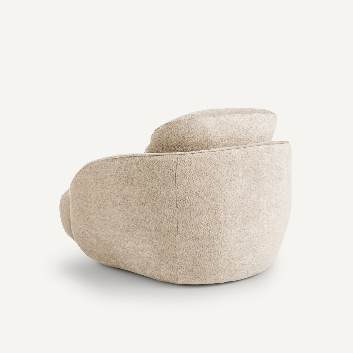 Fauteuil boule XL tissu velours, Alpine beige shiitake, AM.PM