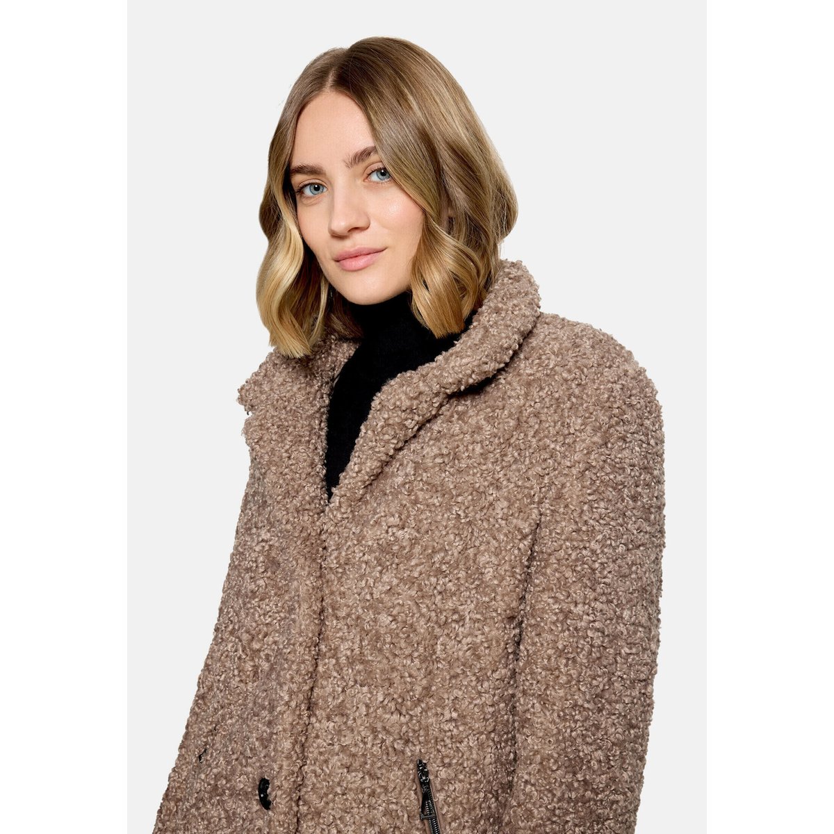 Veste en peluche avec partie veste sans manches amovible marron, AMBER & JUNE