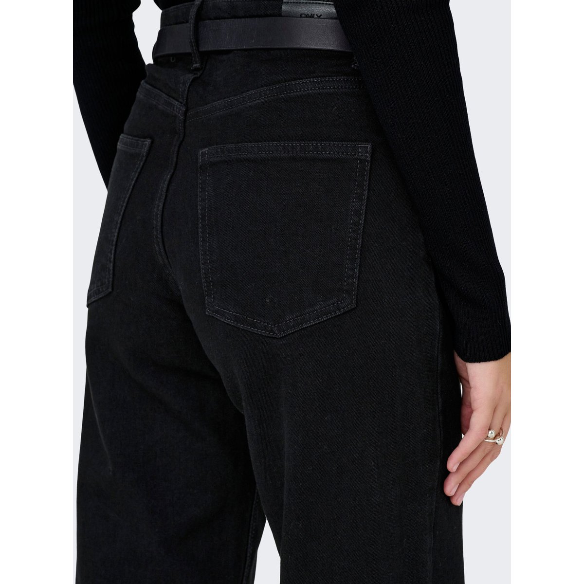 Jean À Jambe Large black denim, ONLY