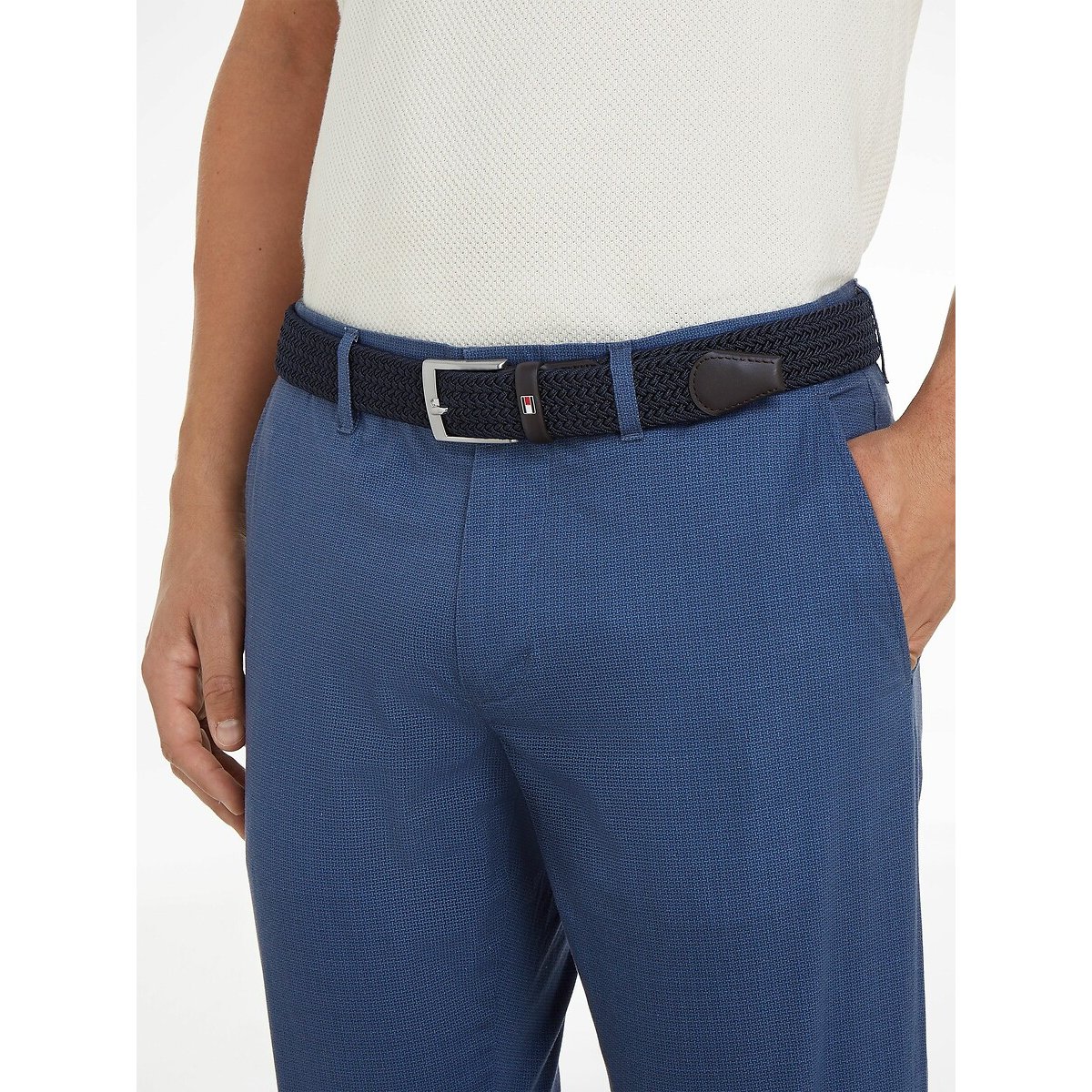 Cinto entrançado, New Adan 3,5 cm marinho, TOMMY HILFIGER