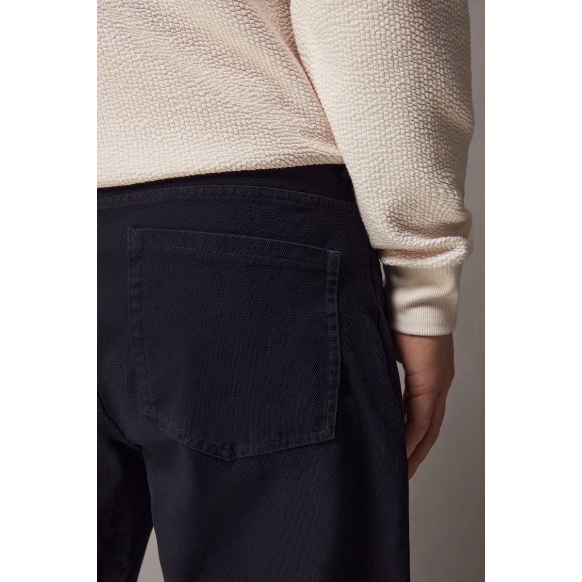 Pantalon chino droit stretch texturé élégant bleu marine, NEXT