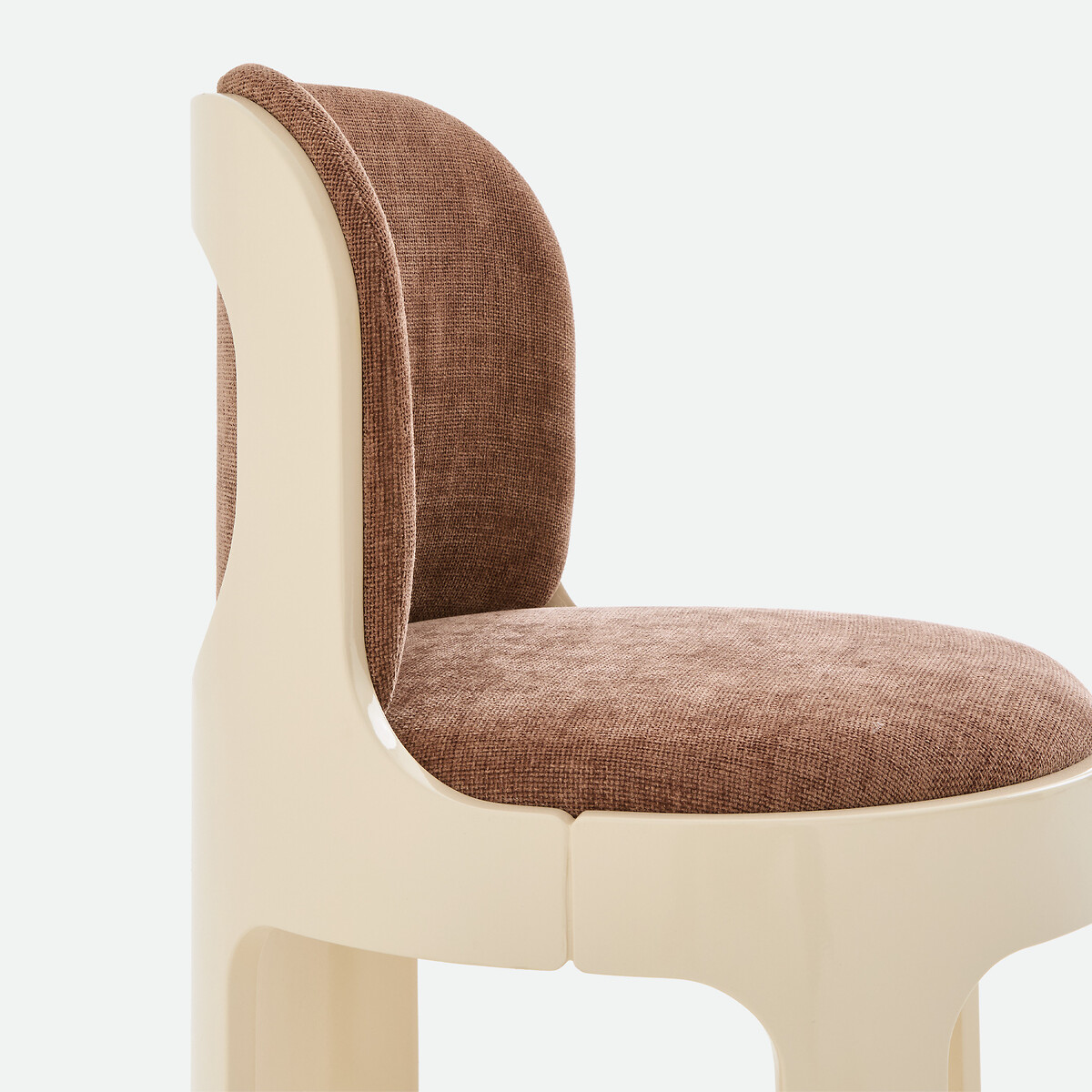 Sedia a tre gambe, in tessuto testurizzato e finitura laccata, KERIBA caramello/bianco, LA REDOUTE INTERIEURS