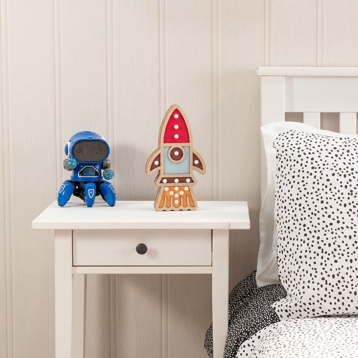 Rocket Wooden Table Lamp multi-coloured, SO'HOME