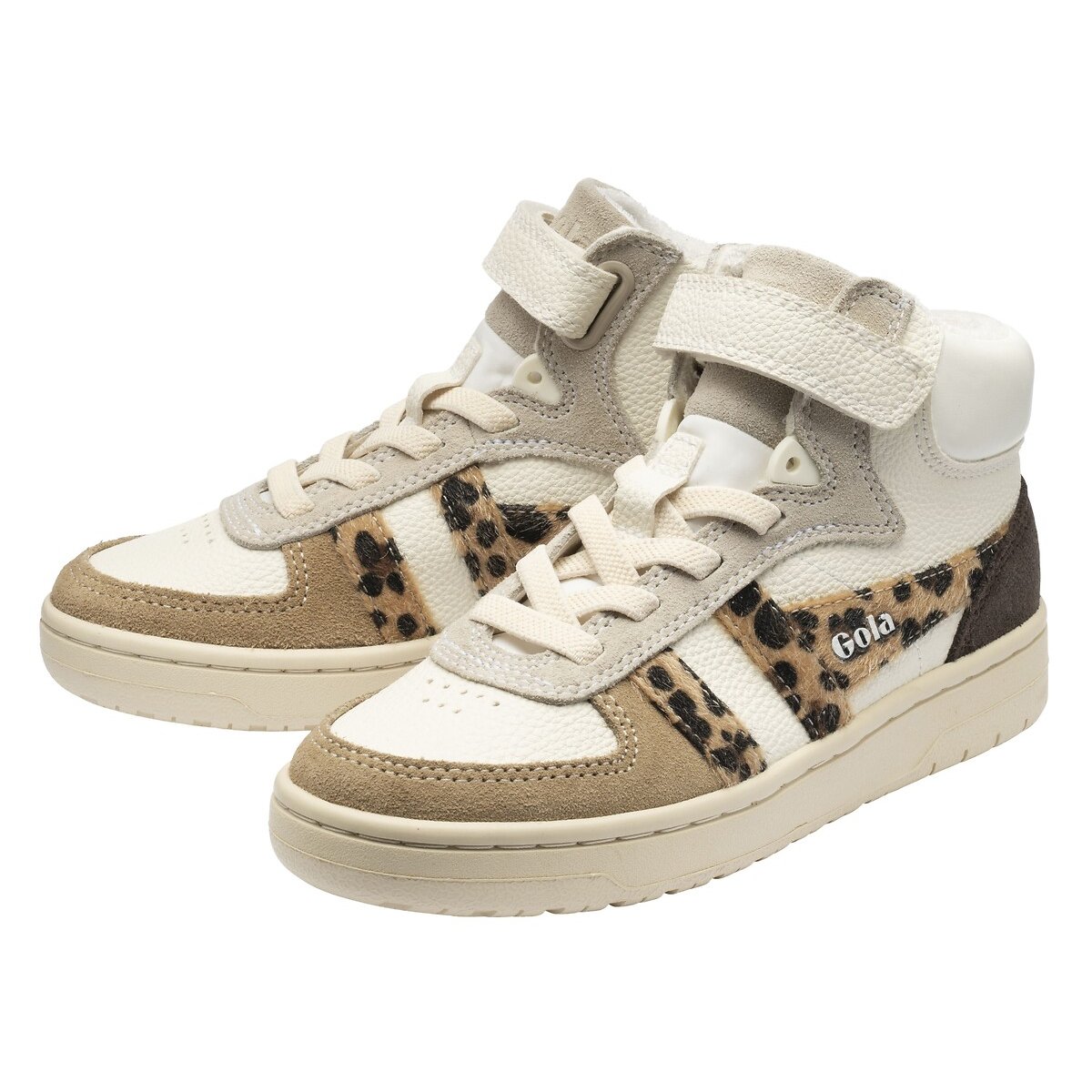 Baskets montantes, TALON SAFARI blanc/léopard, GOLA