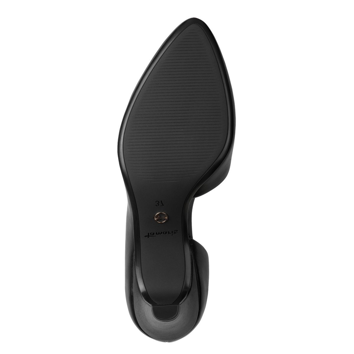 Escarpin en cuir noir, TAMARIS