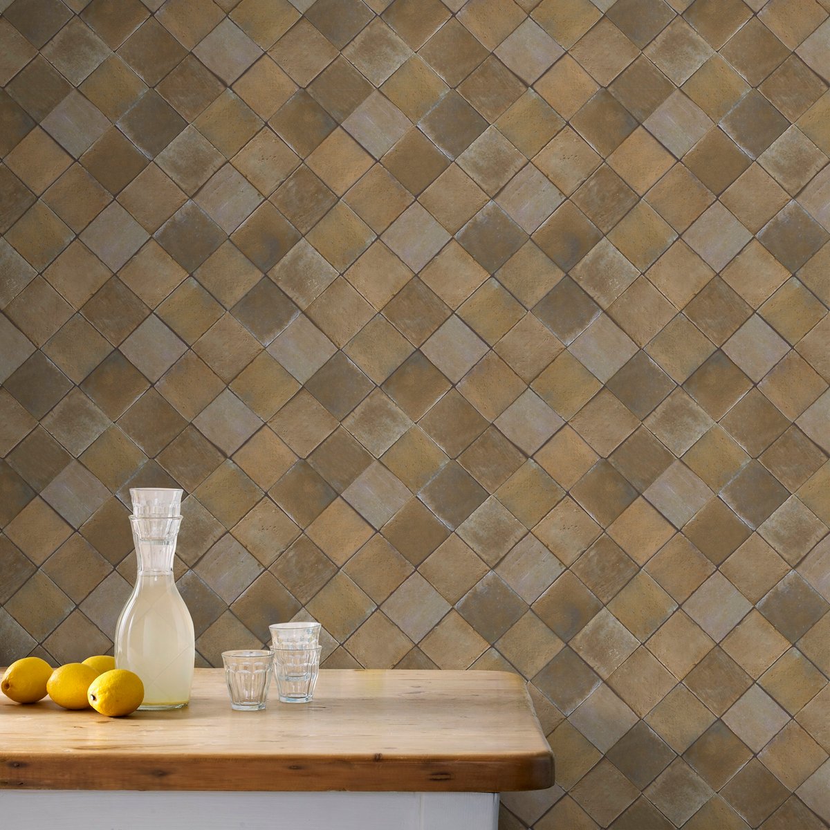 Papier peint Carreaux Terra brun, gris, SUPERFRESCO EASY