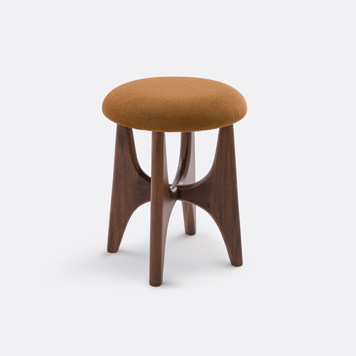 Tabouret rembourré en noyer massif, Malvita ambre, LA REDOUTE INTERIEURS