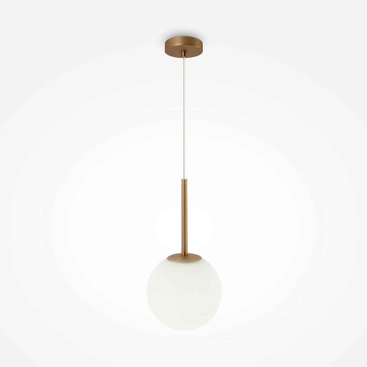 Suspension globe dorée verre dépoli 20 cm DELTONA doré, PIER IMPORT