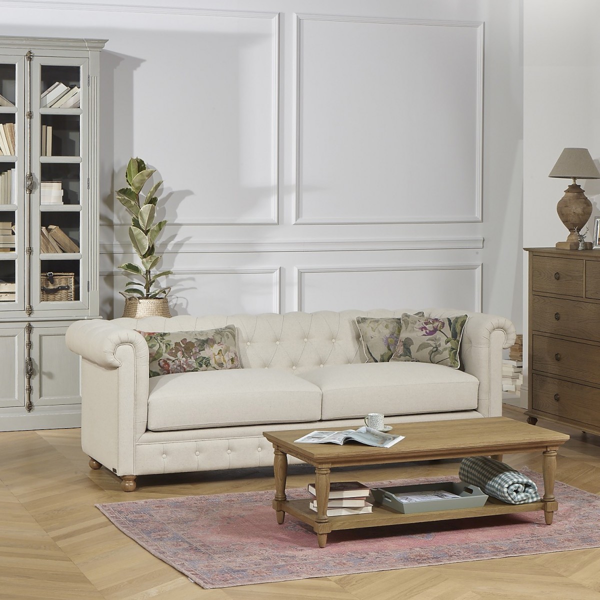Table basse rectangulaire style shabby chic en chêne EDINBURGH marron, ROBIN DES BOIS