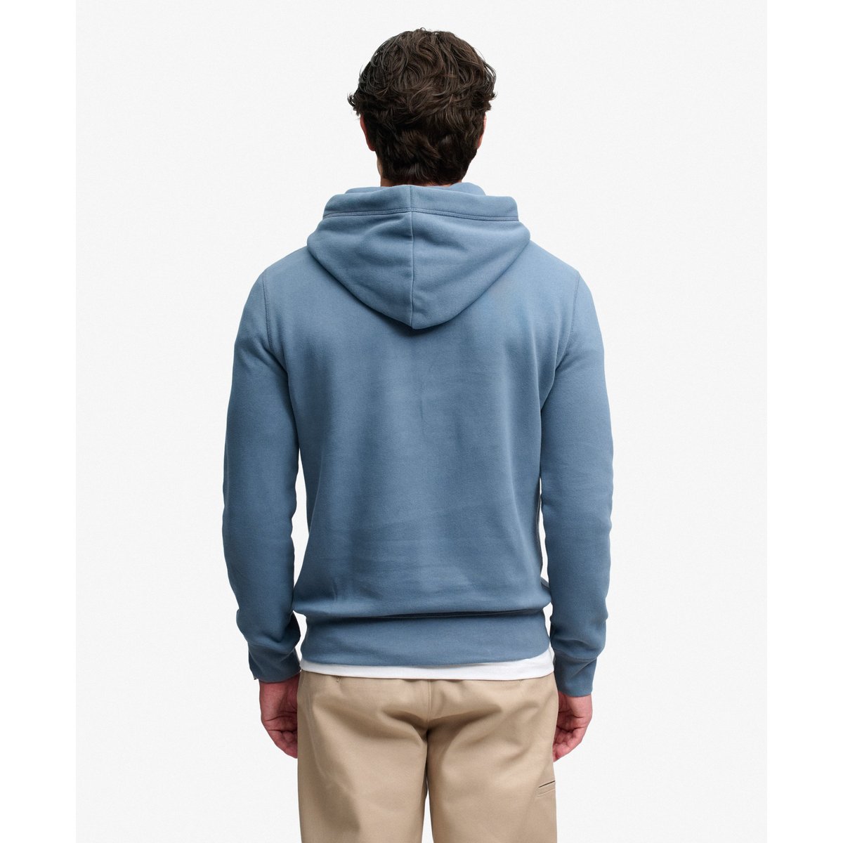 Sweat à capuche Company Logo coupe décontractée bleu ardoise sec, SUPERDRY