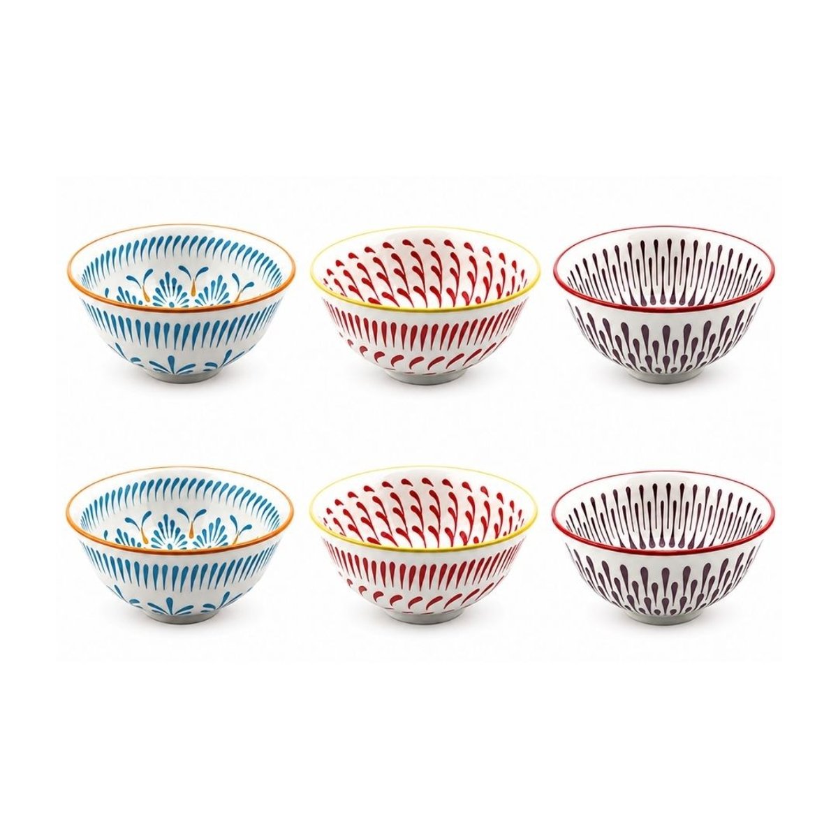 Lot de 6 bols médiums, KYOTO multicolore, ARTIME