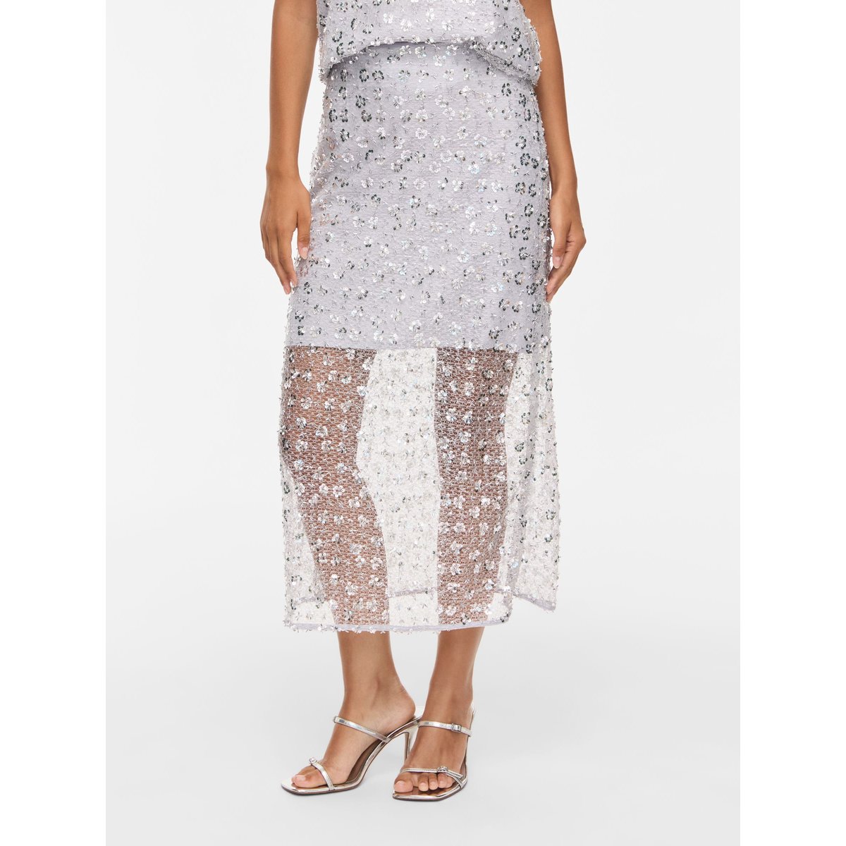 Jupe Mi-Longue gris - silver1, VILA