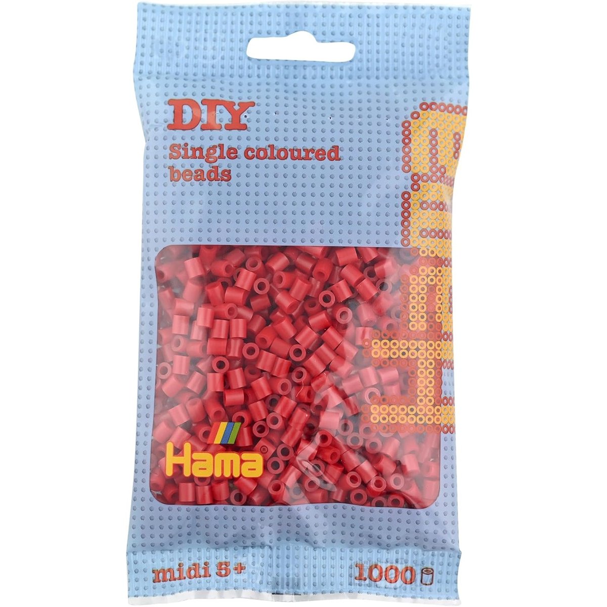 Sachet 1000 perles plastique rouge, HAMA