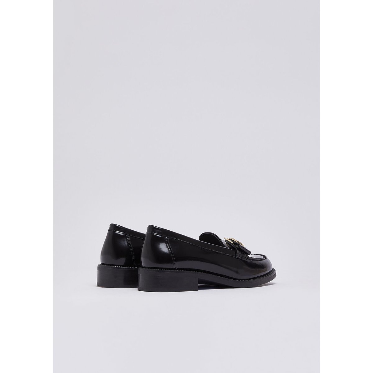 Mocassins en cuir abrasivata noir, LIU JO