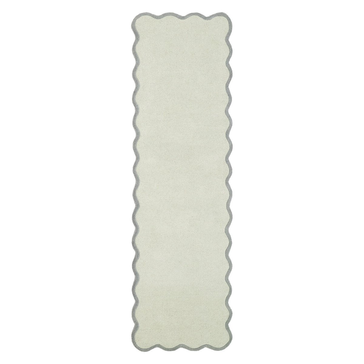 Elsie Scalloped Border Runner Rug 67x230cm green, SO'HOME
