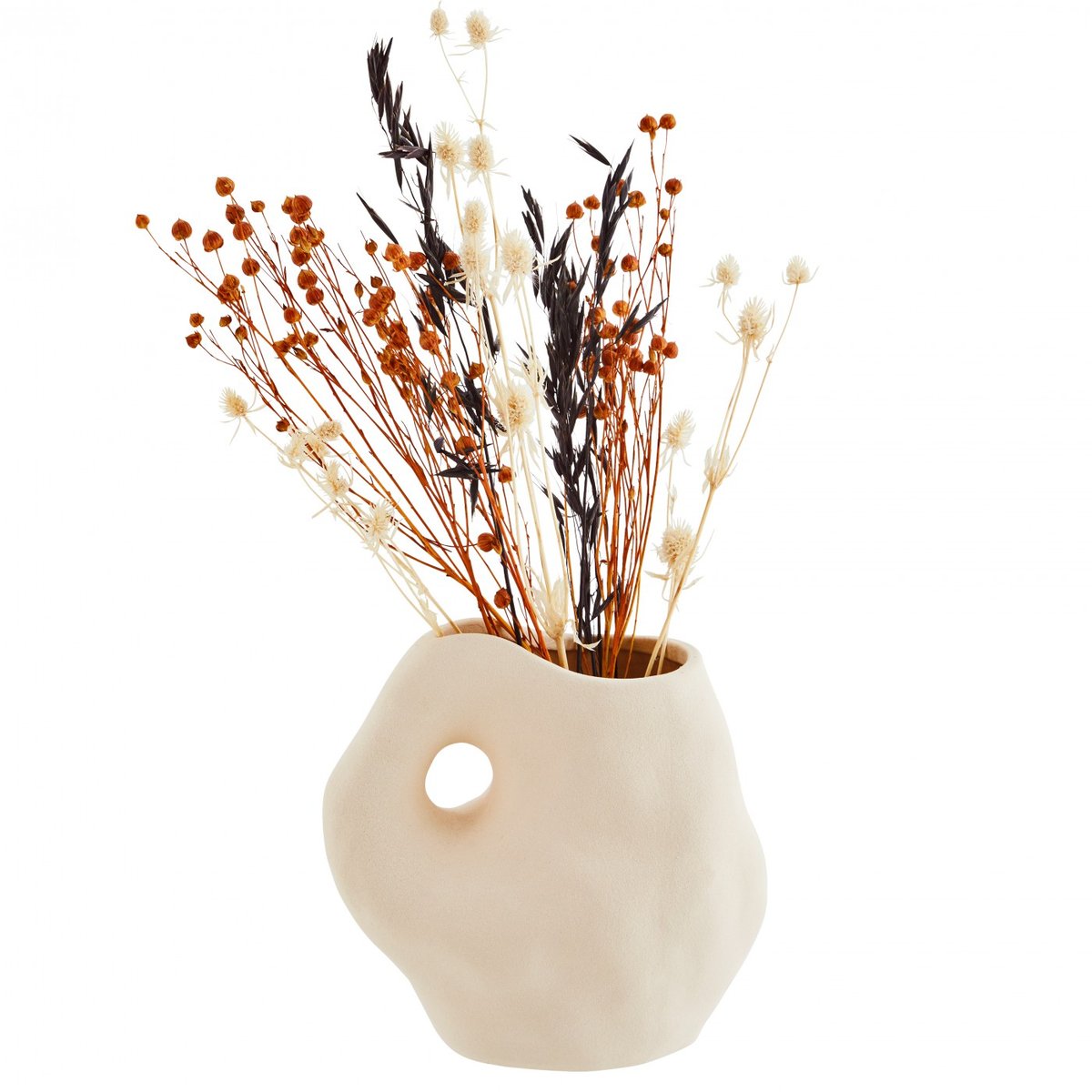 Vase Organique en Grès H 17cm vanille, MADAM STOLTZ