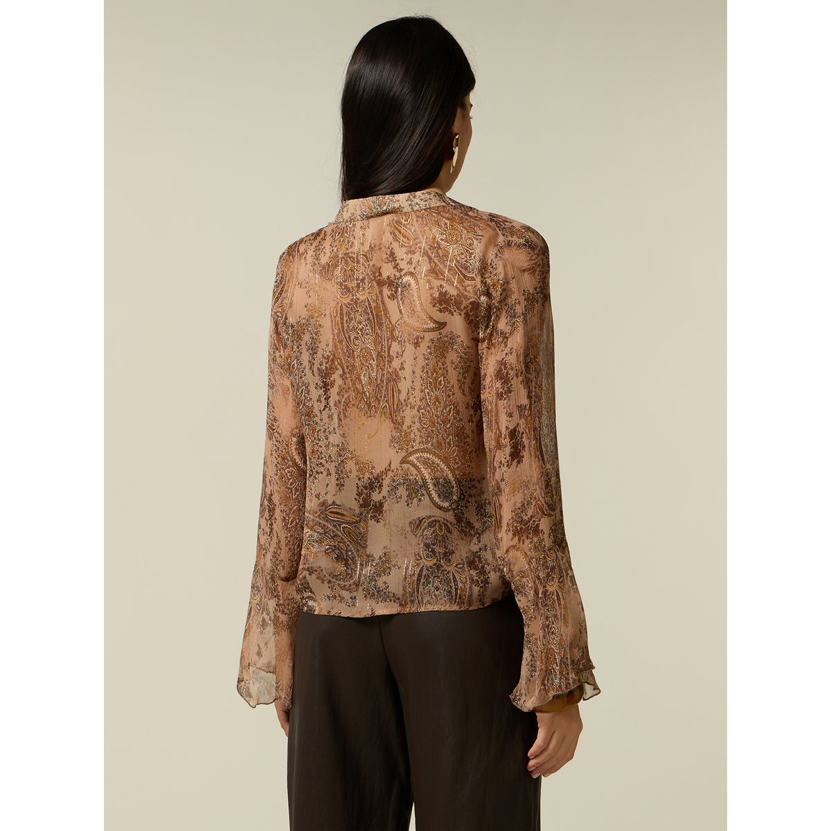 Chemise fantaisie marron, OLTRE