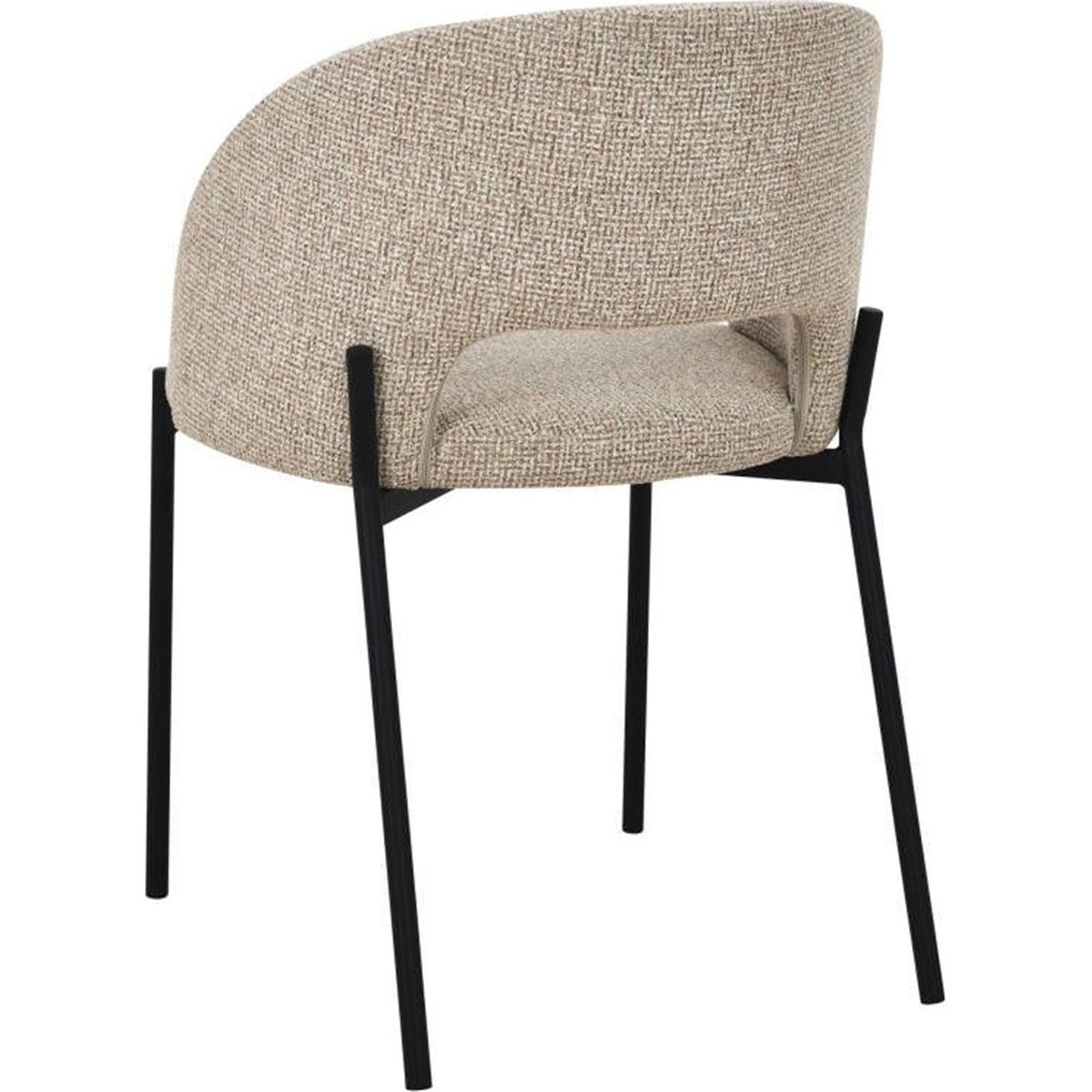 Chaise tissu collection MORES beige chiné et noir, RECOLLECTION