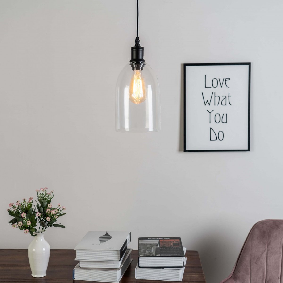 Suspension cloche verre transparent - GLORIA transparent, KOSILUM