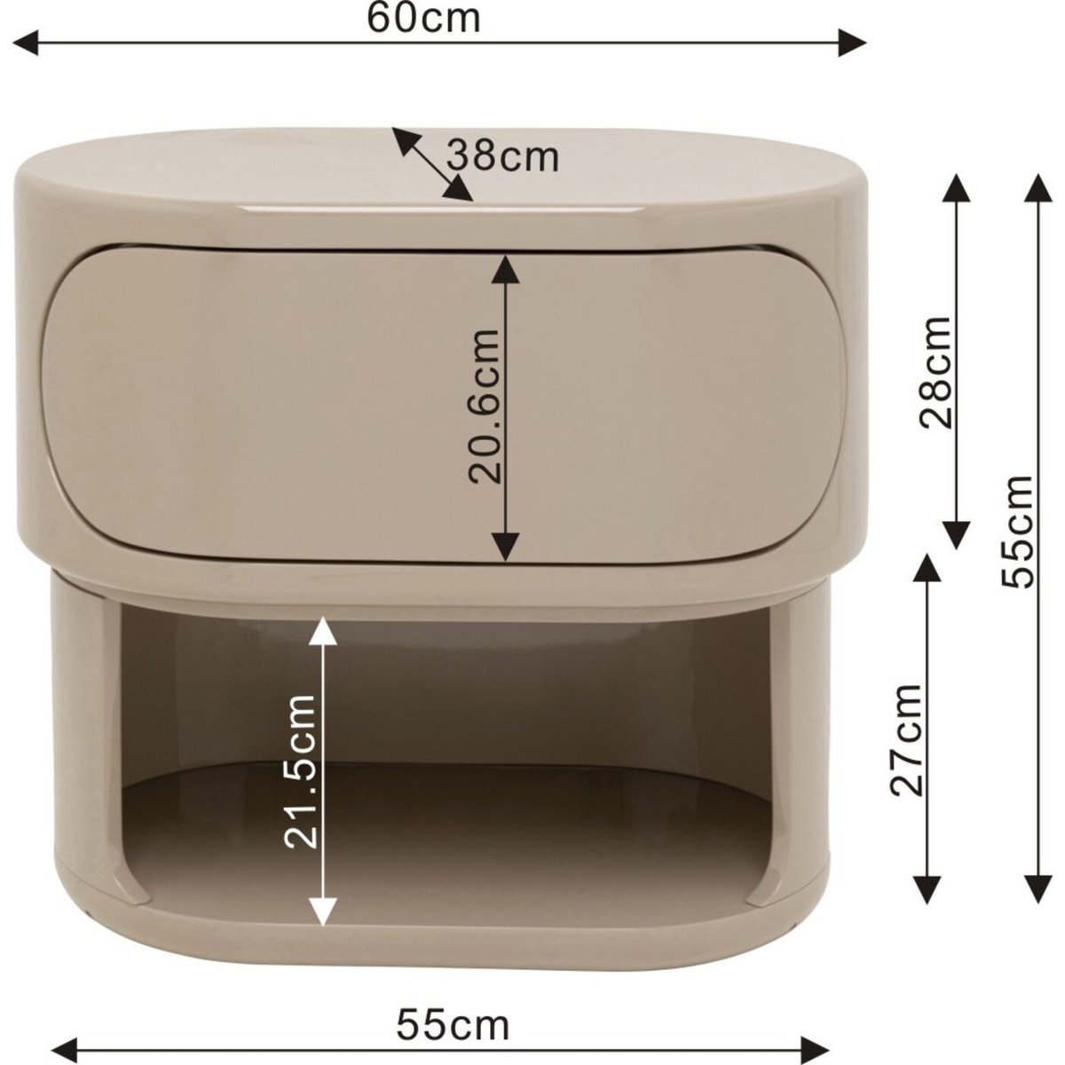 Chevet Groove taupe beige, KARE DESIGN