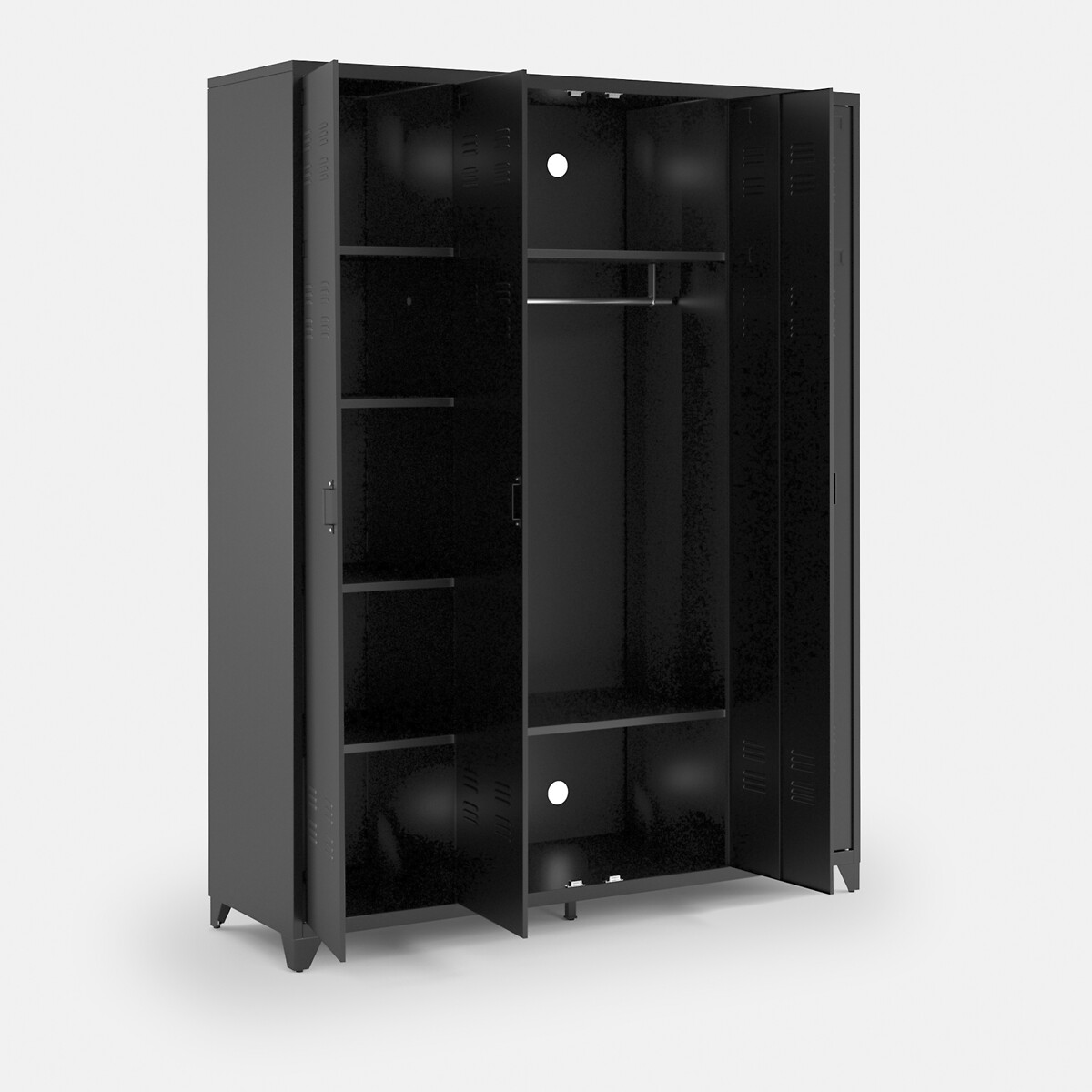 Hiba 4-Door Steel Cabinet black, LA REDOUTE INTERIEURS