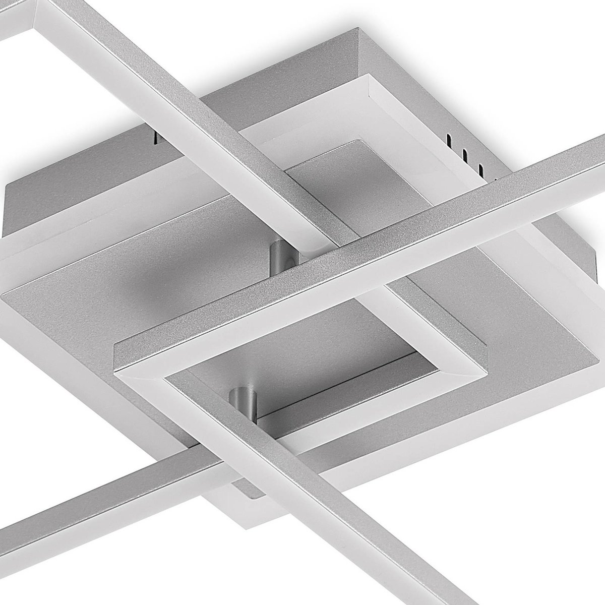 Plafonnier en aluminium moderneLED, Fjardo argent, LINDBY