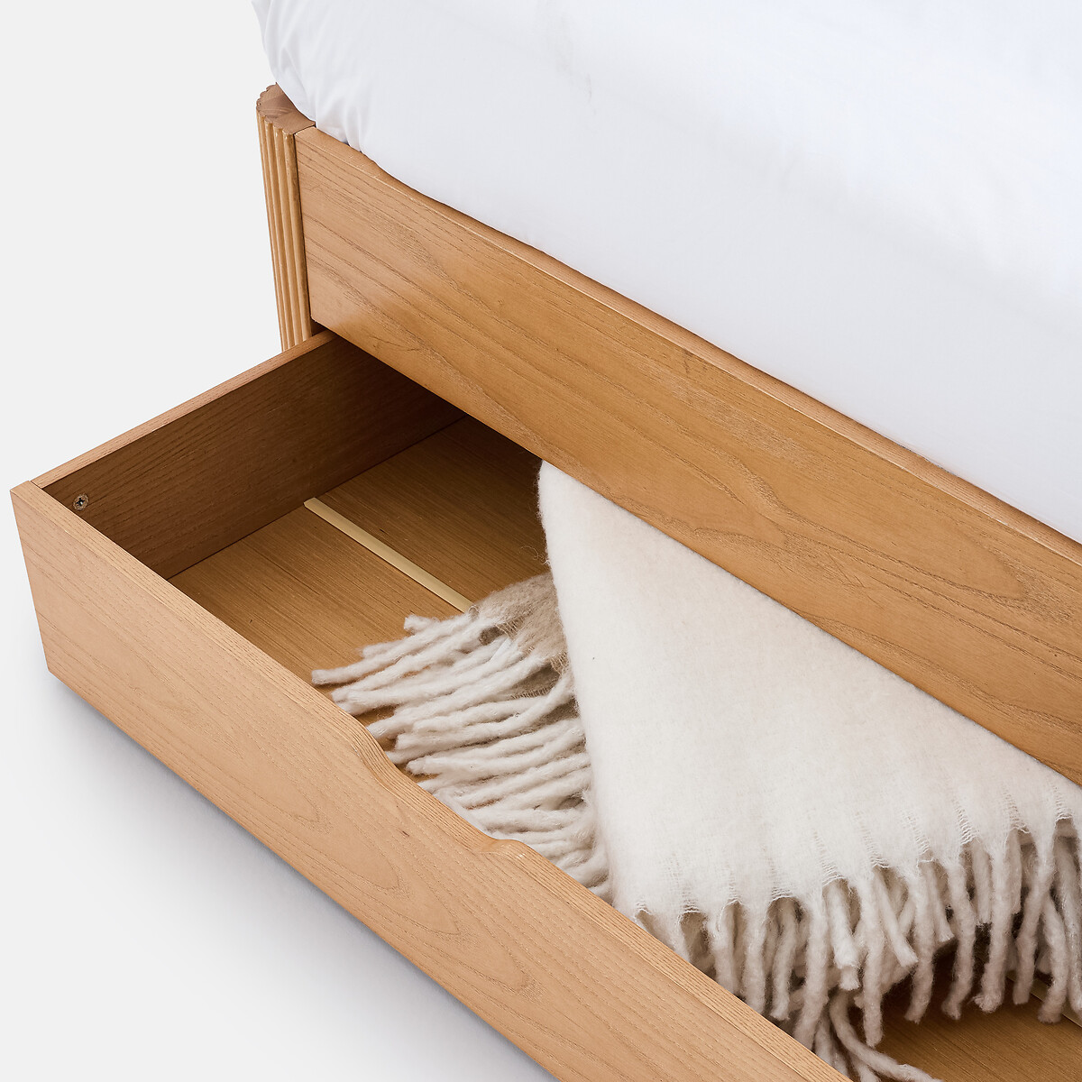 Cama de fresno y chapado, con somier, 2 cajones, MATTAN fresno, LA REDOUTE INTERIEURS