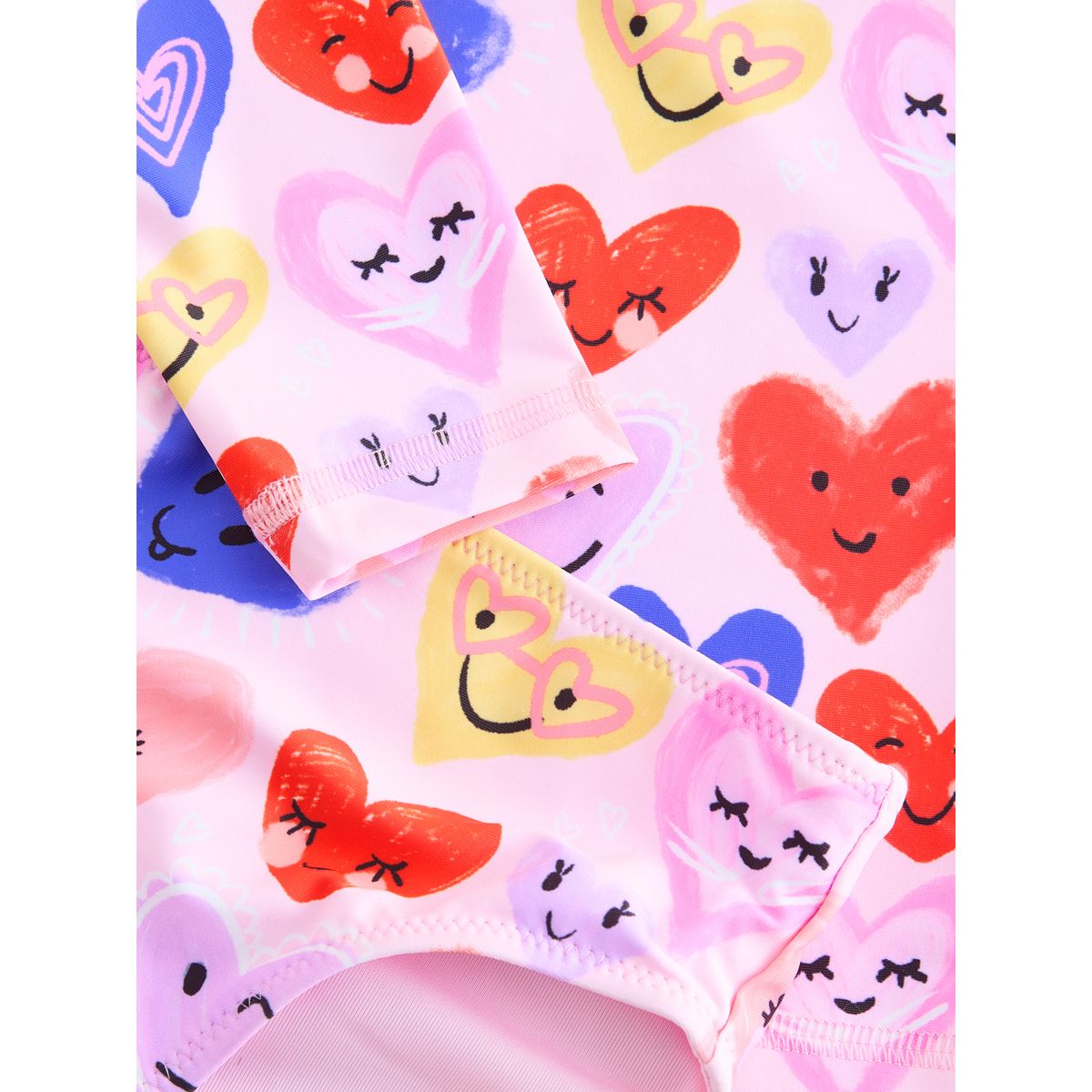 Maillot de bain anti-uv à manches longues coeur rose, NEXT